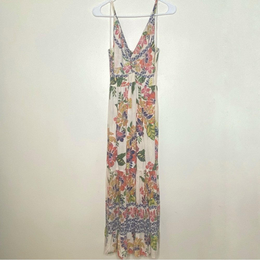 ANGIE Floral Maxi Adjustable Straps Dress with chest cutout  NWT